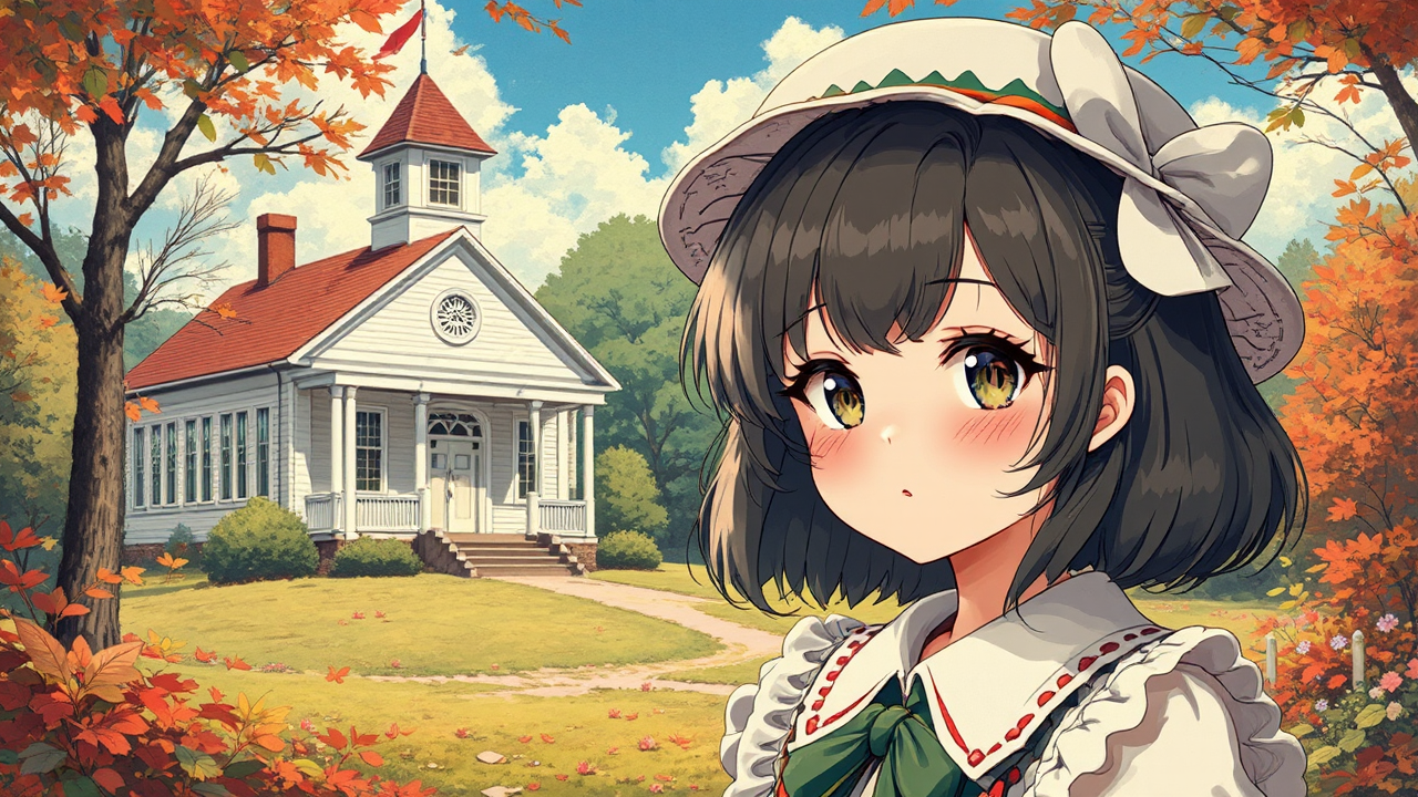 Norman Rockwell-style anime girl