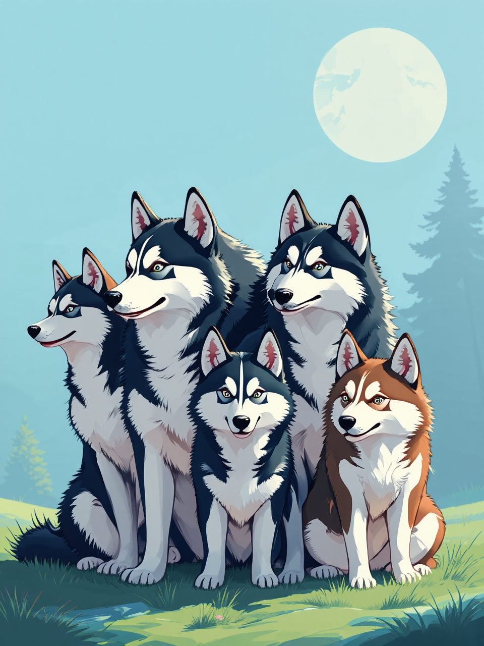 Group of dogs in
