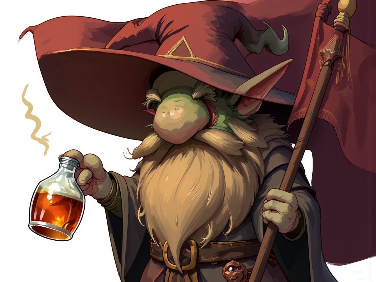 One-eyed dwarf wizard with