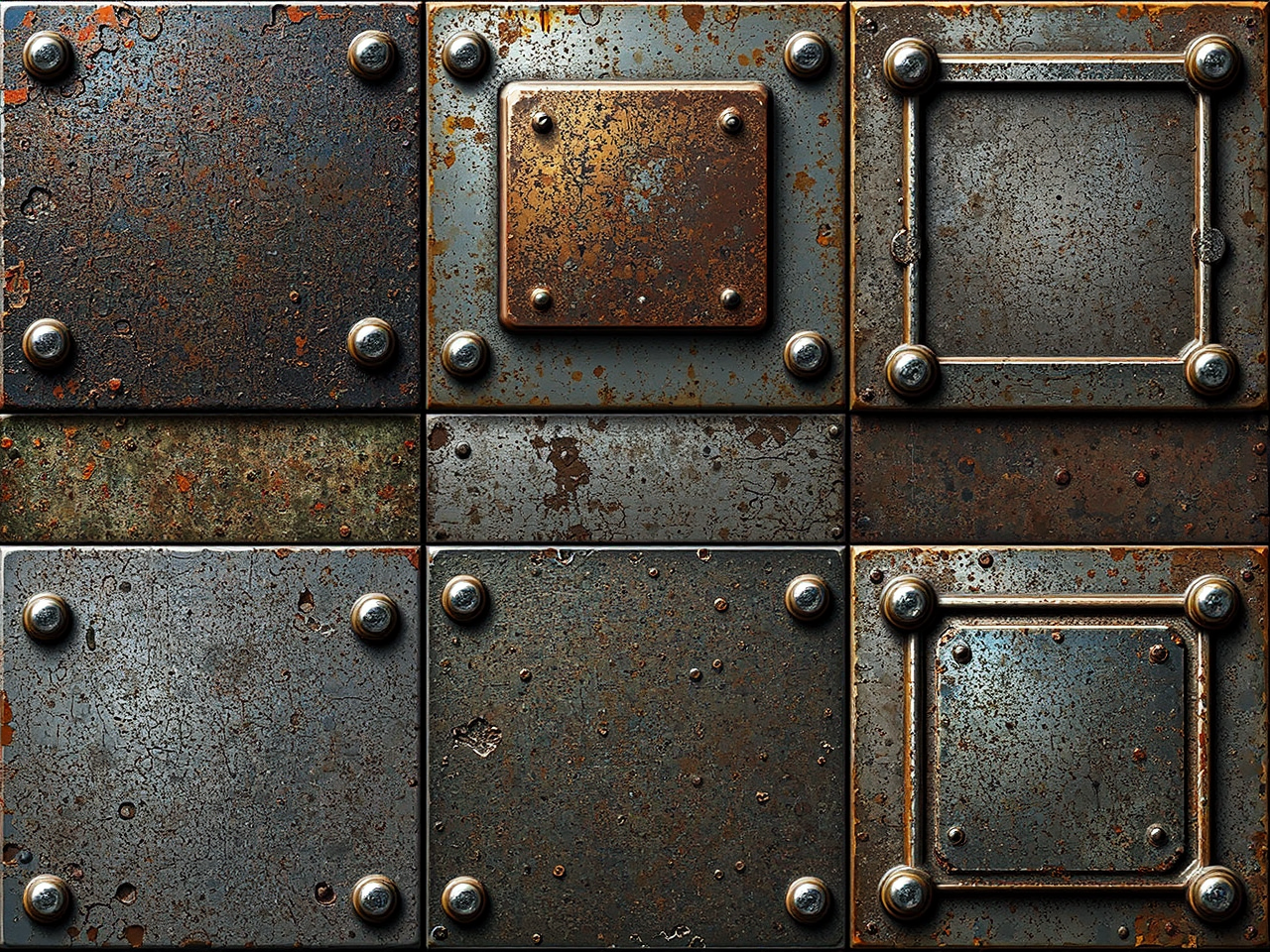 Metal texture tiles in