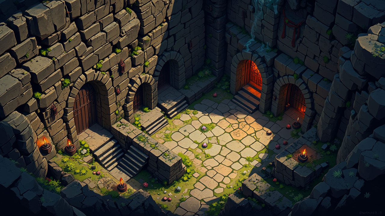 Dungeon viewed from above.