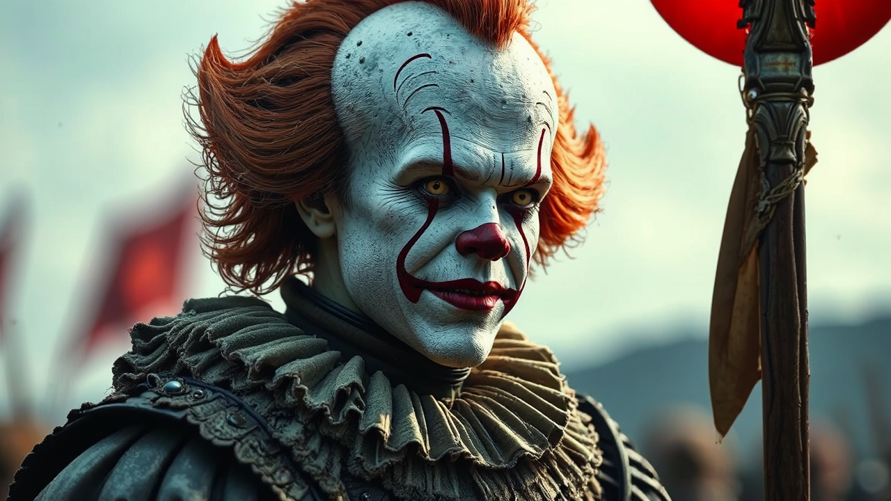 Pennywise in medieval soldier