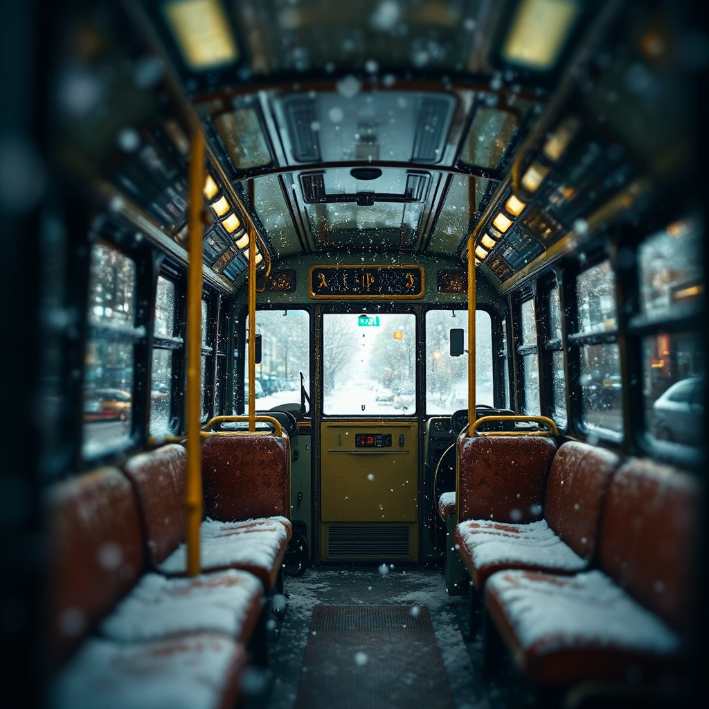 Inside of a snow-covered