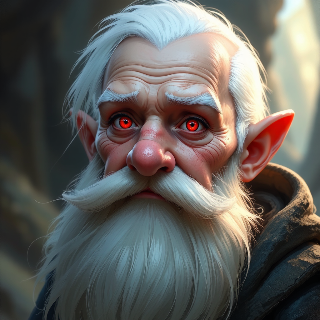 Albino dwarf with long