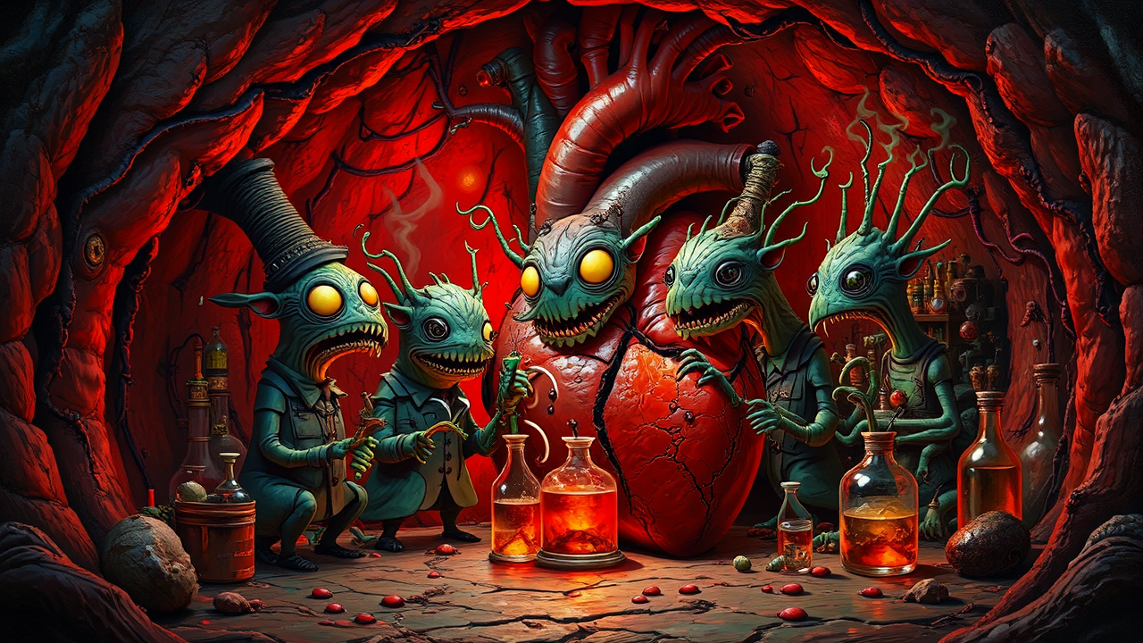 Chthonic alchemists in heart