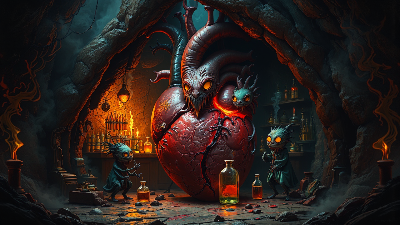 Alchemists inside a dark