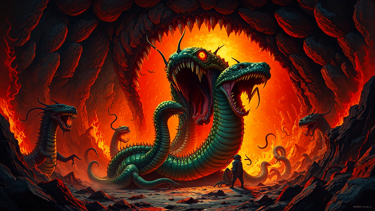 Serpent creatures in a