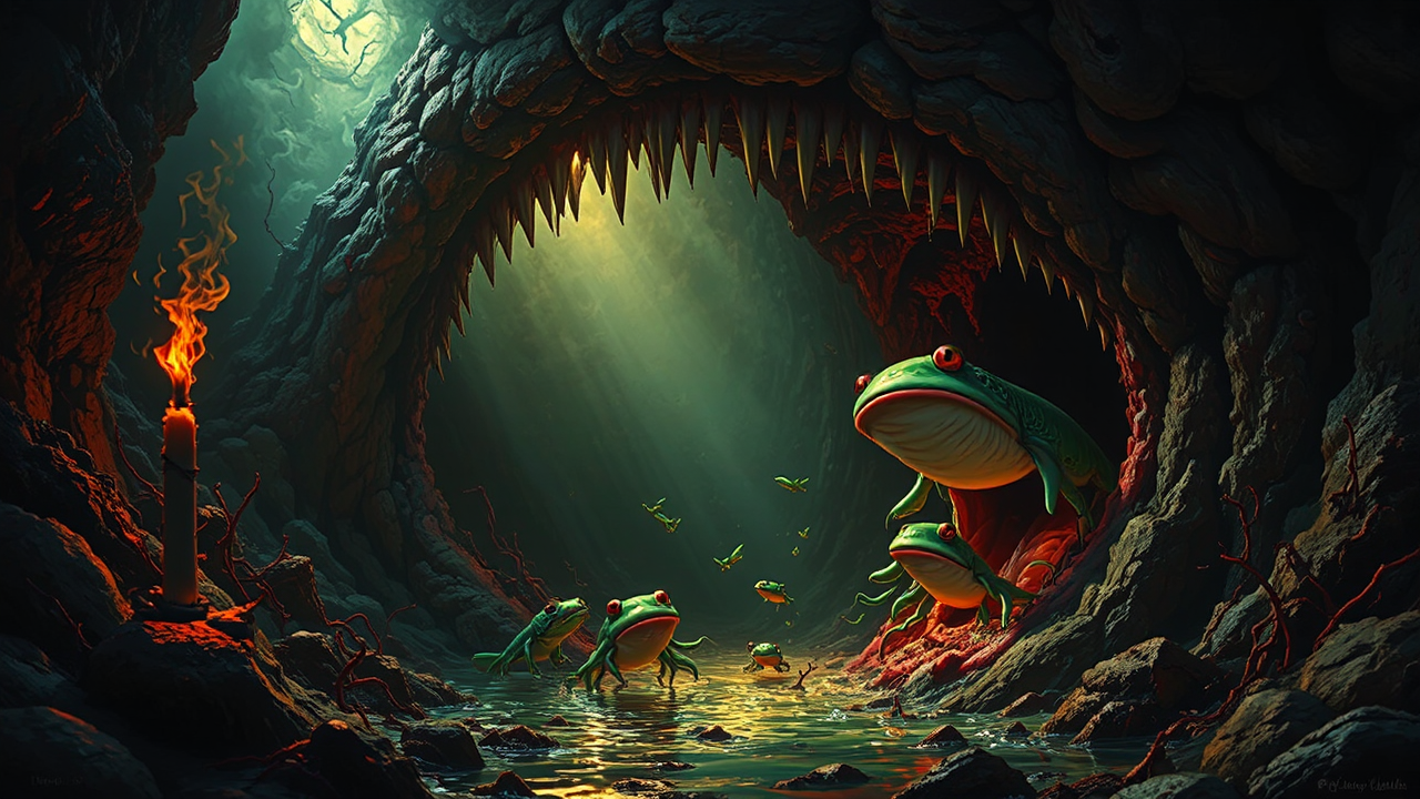 Tadpoles swim through a