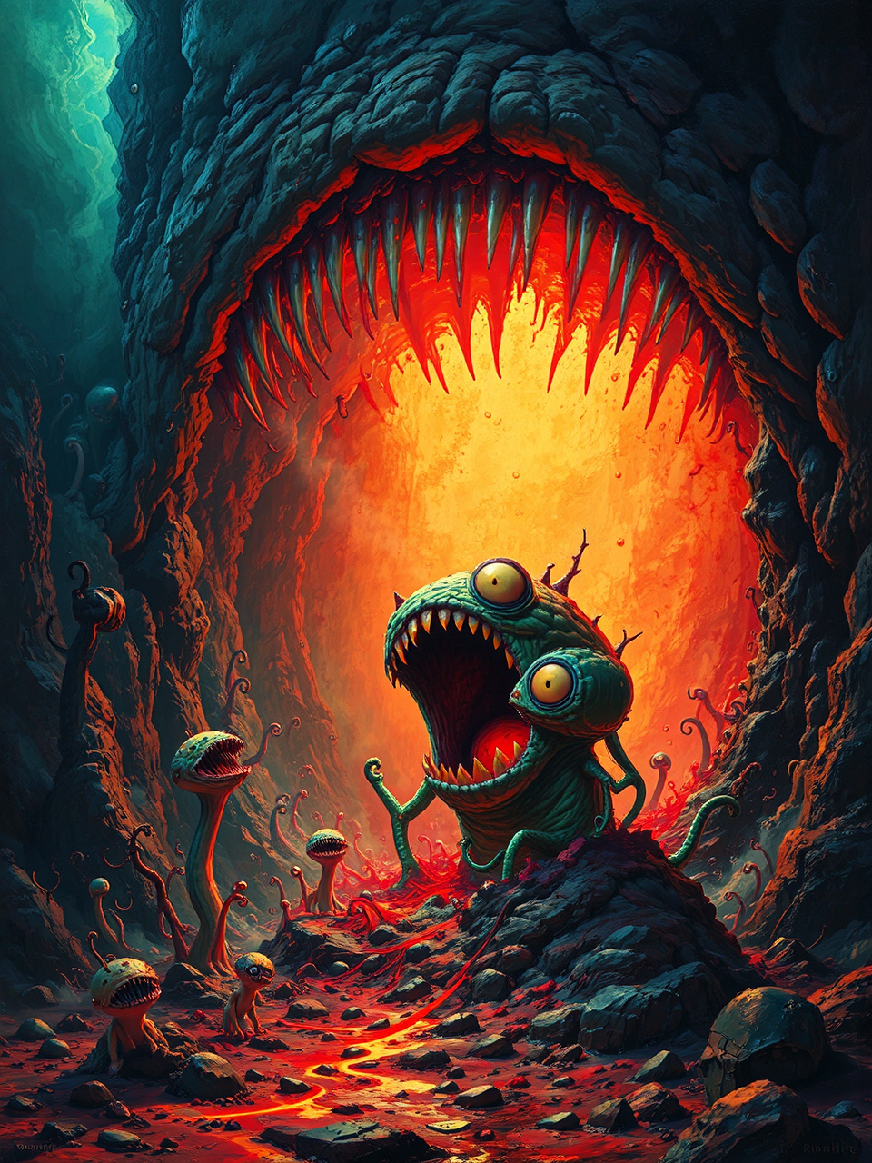 Weird underwater creatures in