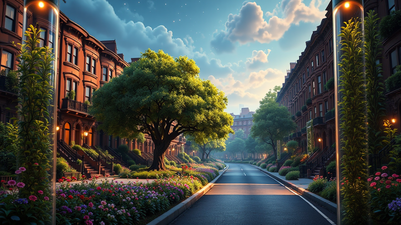 A tranquil suburban street