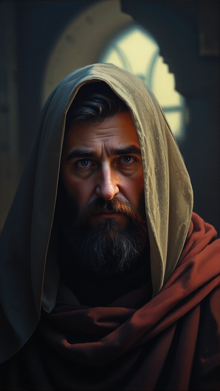 A medieval monk portrait.