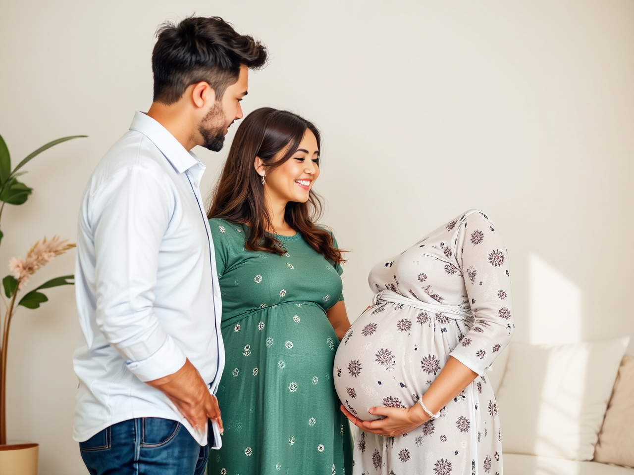 Couple in pregnancy announcement