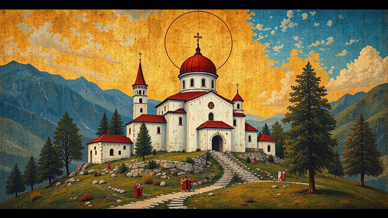 Frescoes inside a medieval