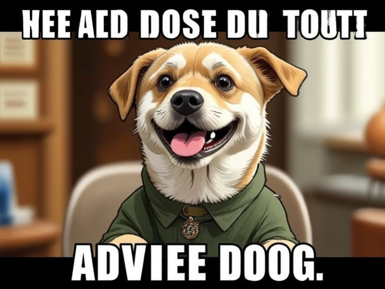 A sarcastic dog giving