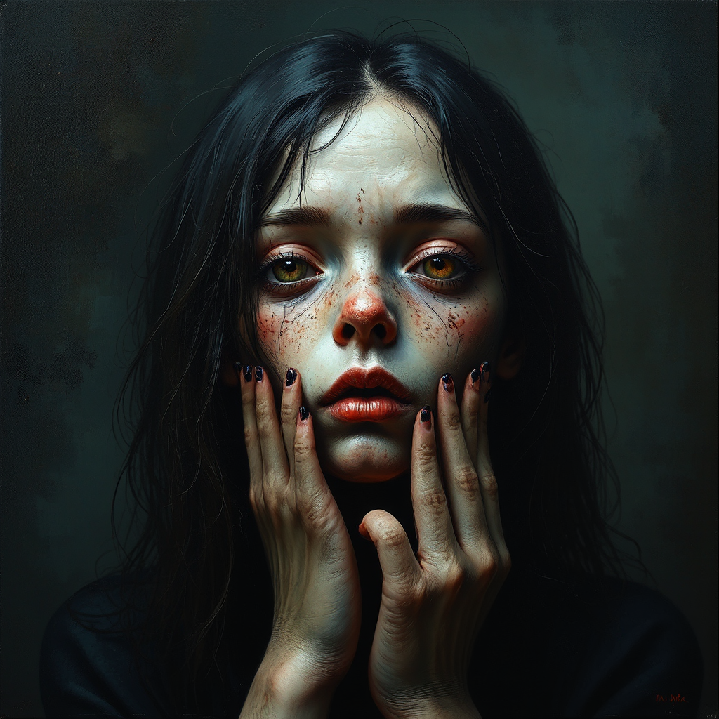 Acrylic painting of a