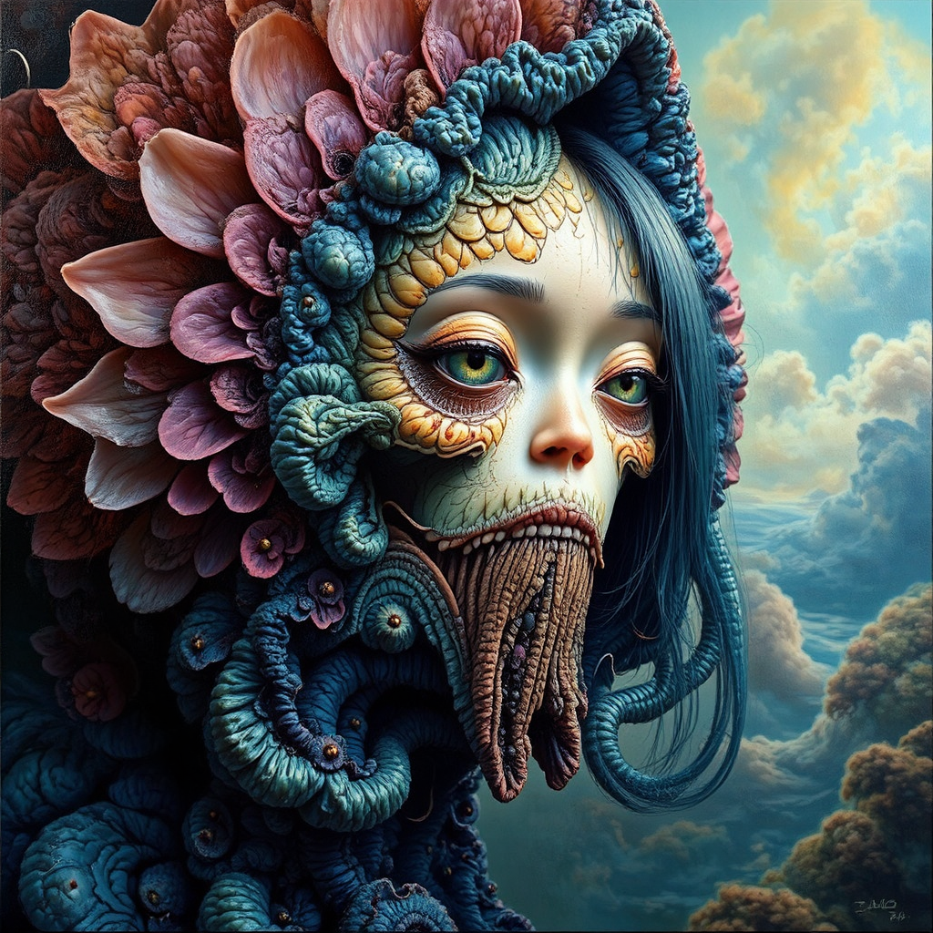 Hyperrealistic painting of a