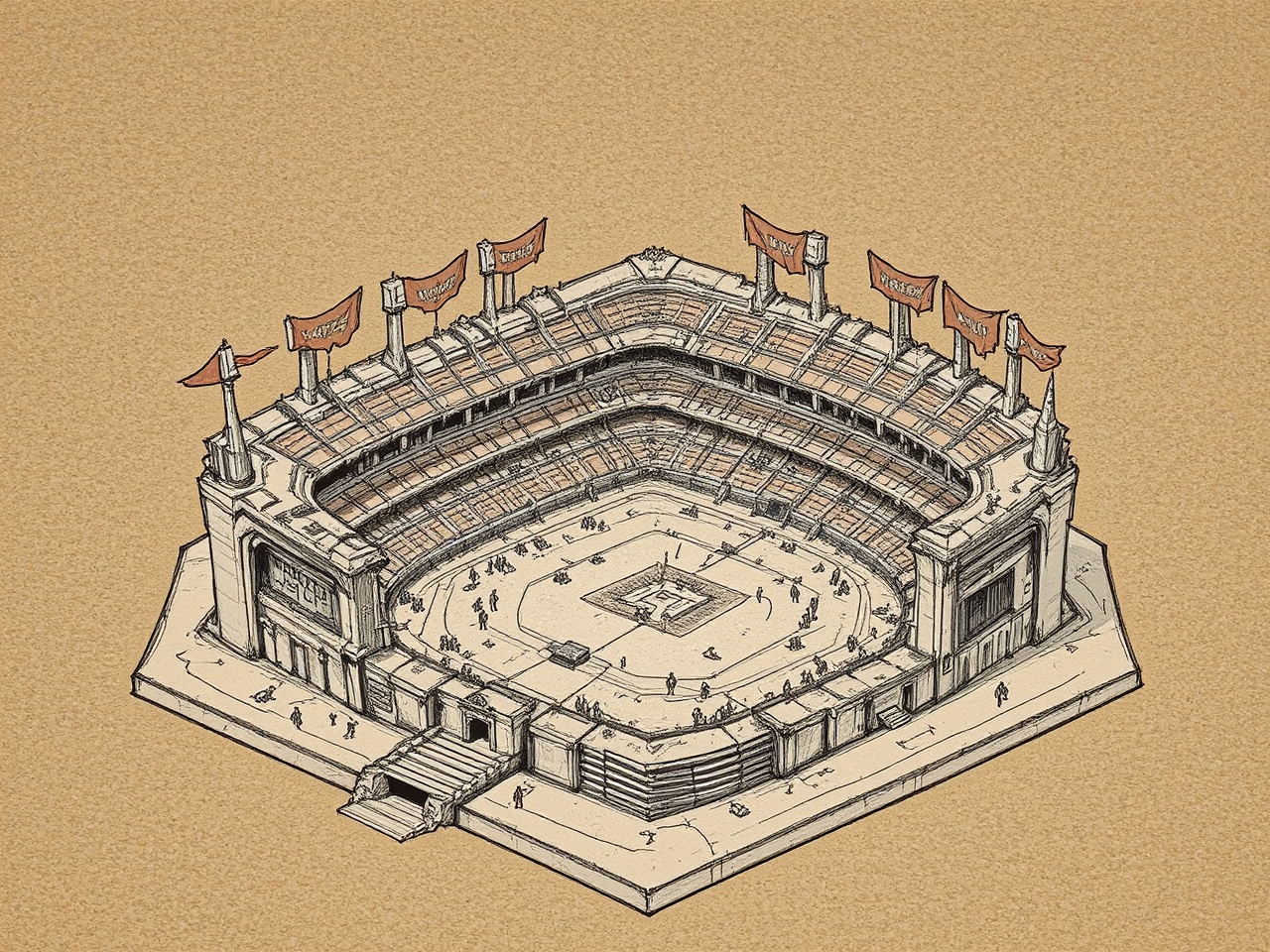 Battle stadium with digital