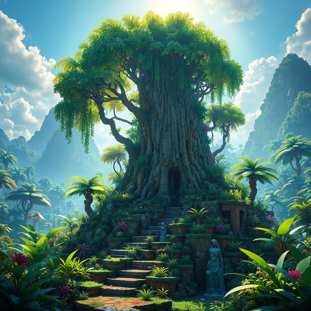 Environmental Minecraft landscape illustration.