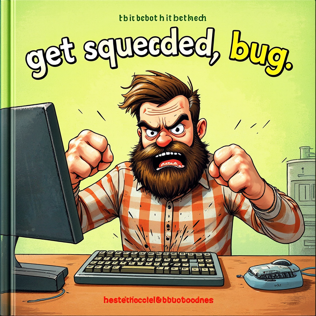 Angry man hits computer