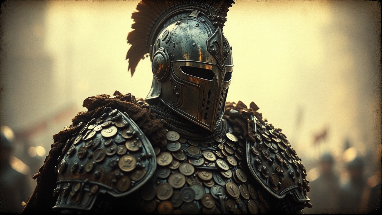 Armored knight buried in