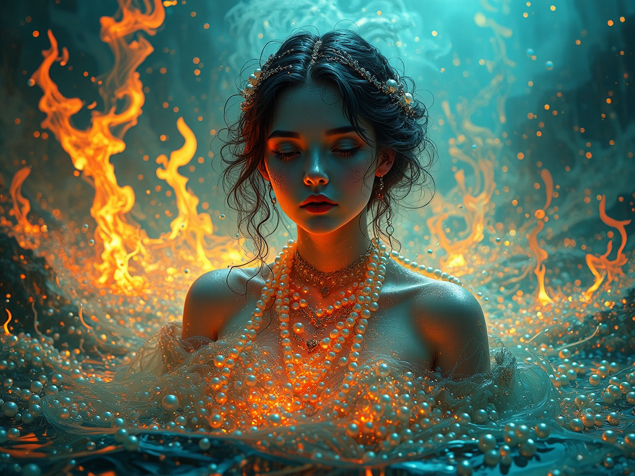 Water and flames on