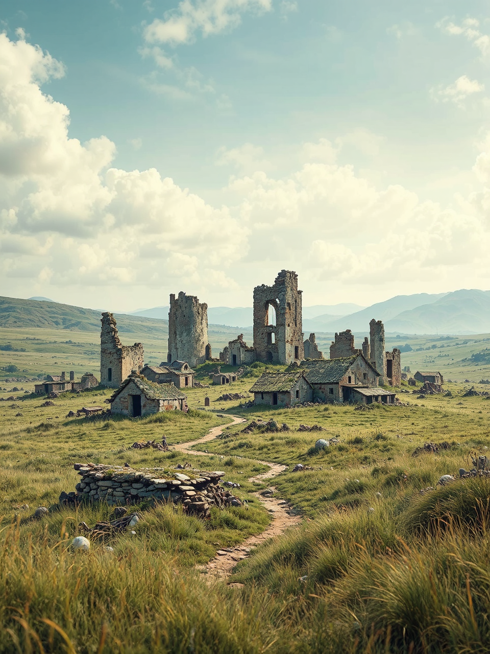 Abandoned small town in