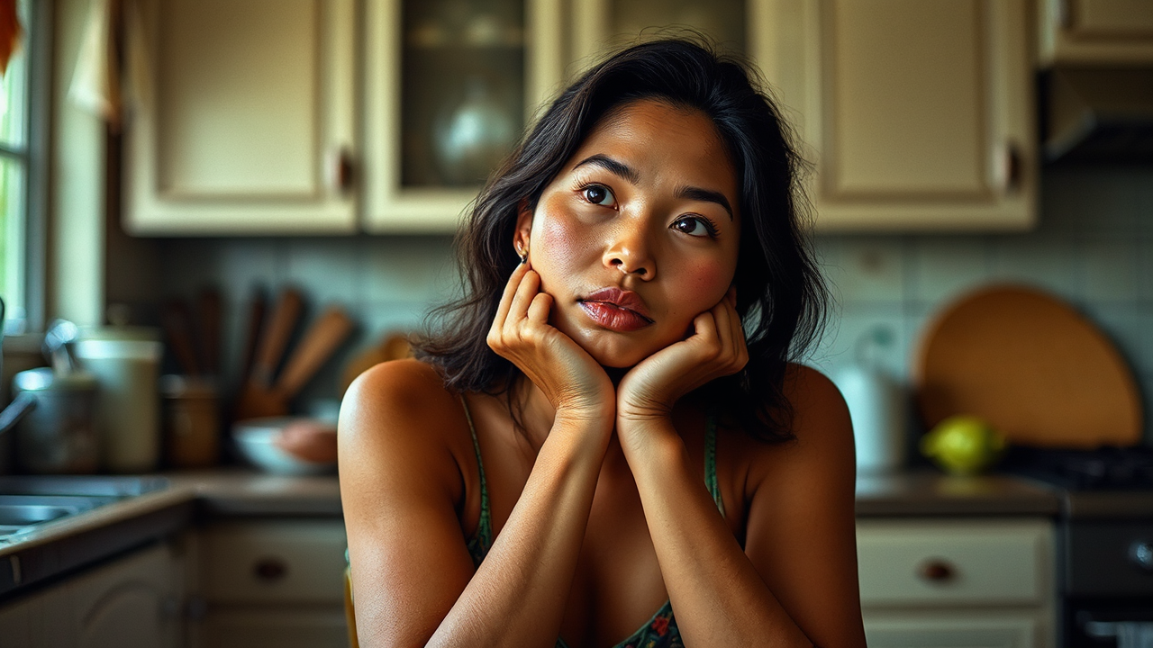 Hawaiian-Filipino woman sitting in
