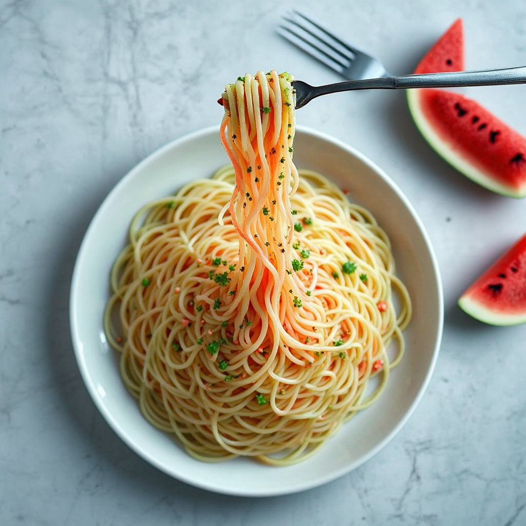Watermelon noodles in an