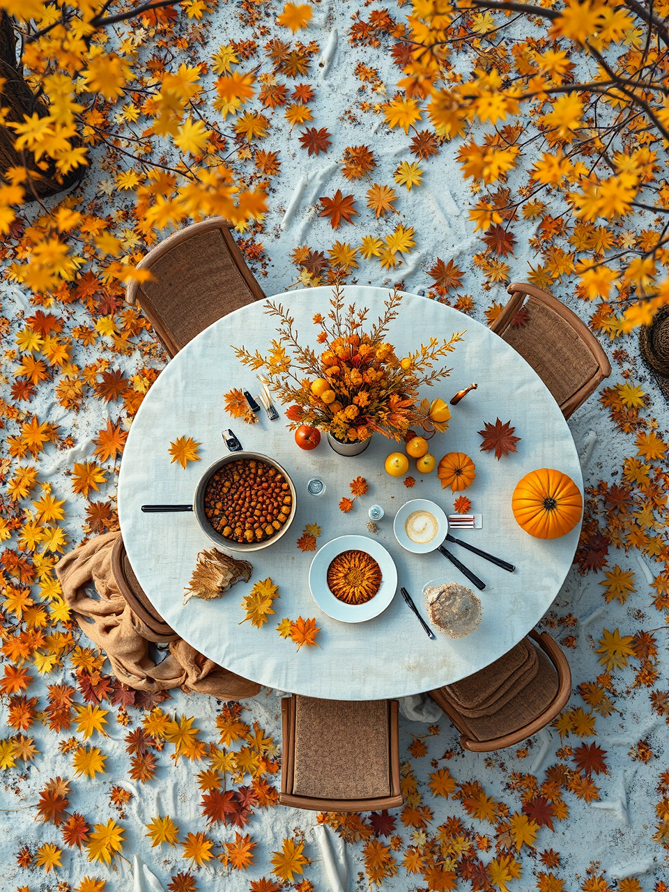 Table with autumnal food