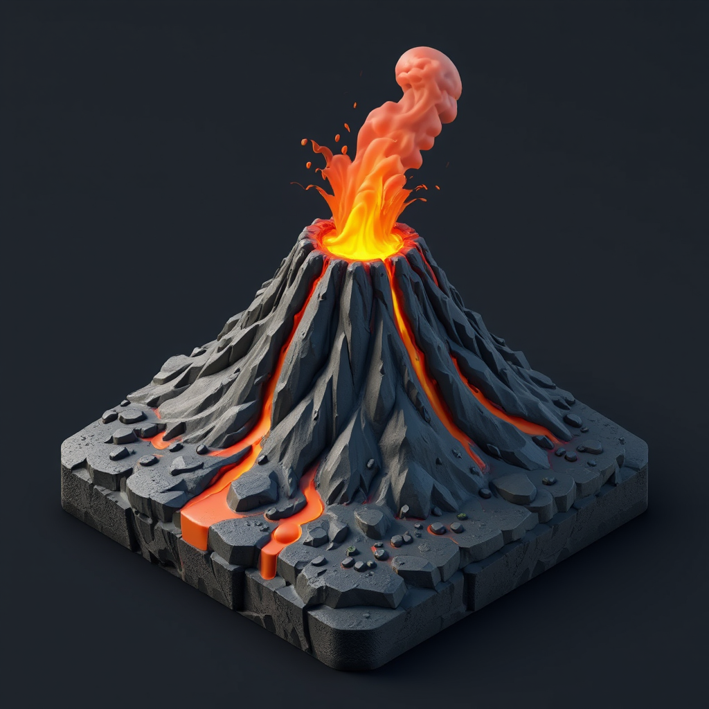 Iconic volcano made from