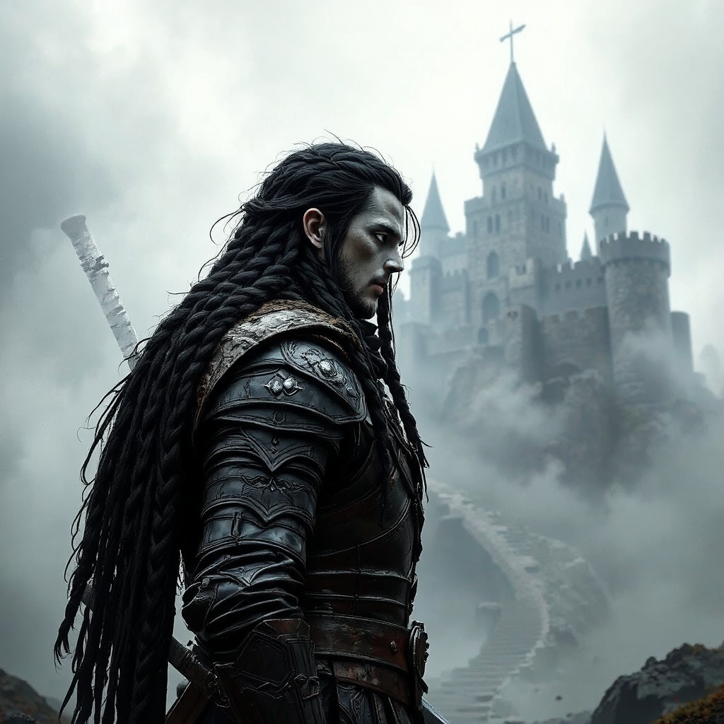 A warrior stands before