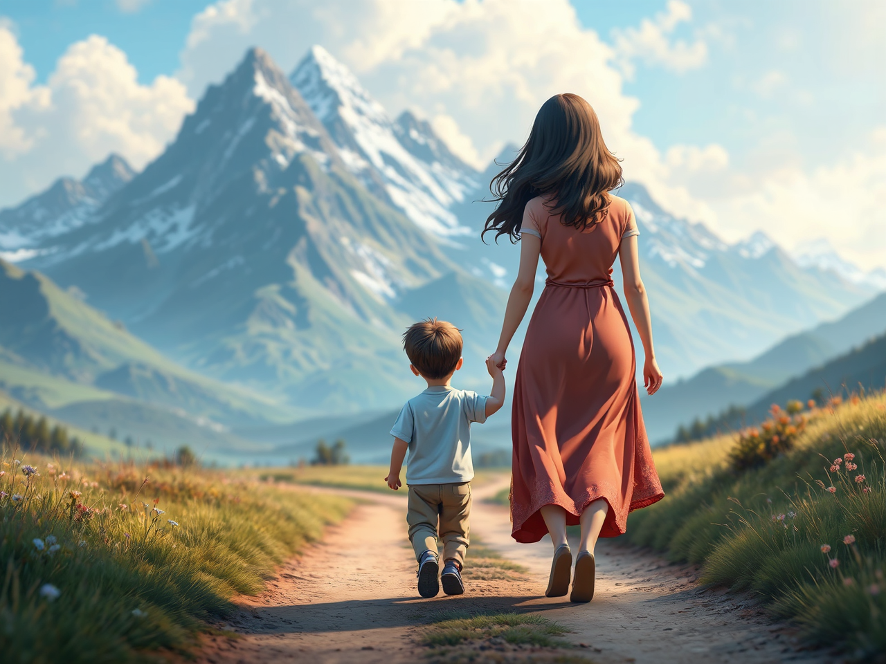 Young boy and mother