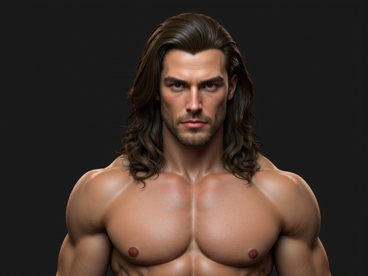 A strong, brown-haired male