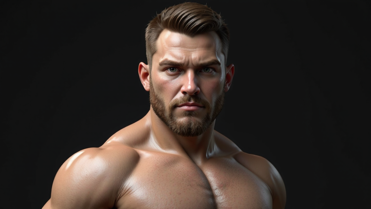 Young man with defined