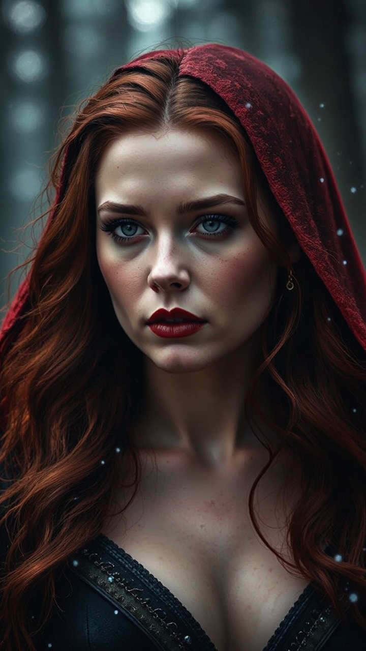 Dark-haired woman in dark