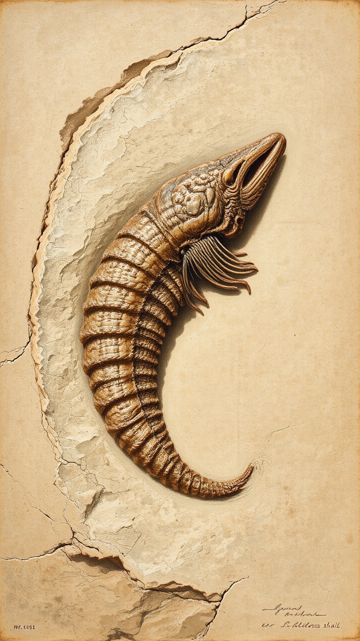 Fossilized sea creature from