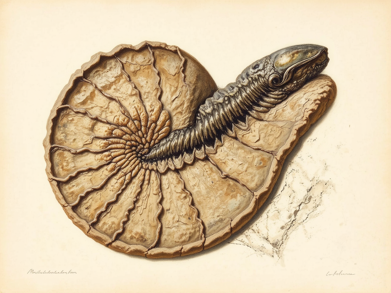 A fossilized animal from