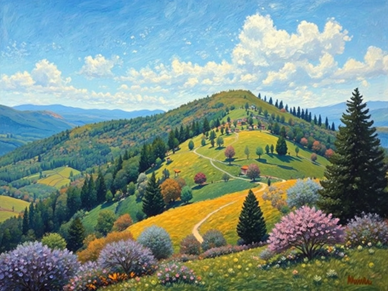 A hilly landscape in