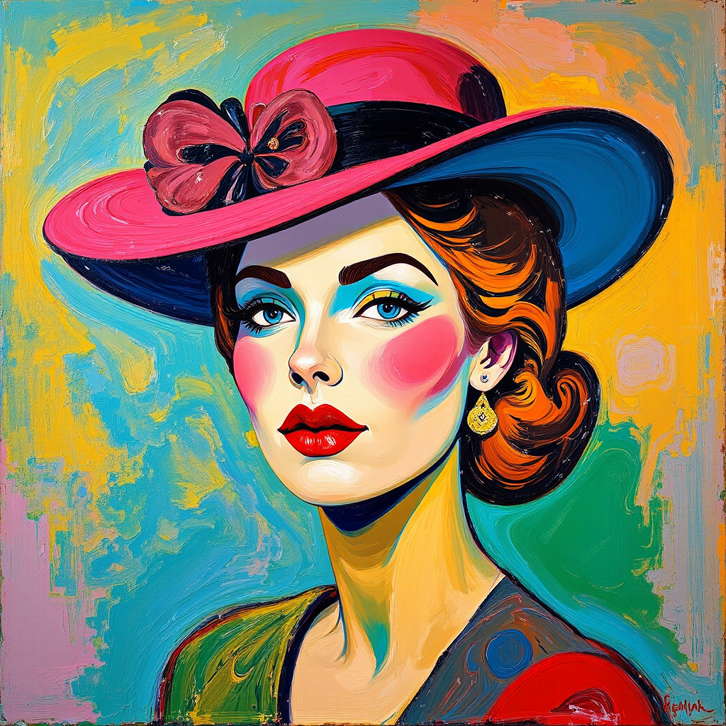 Woman in a colorful