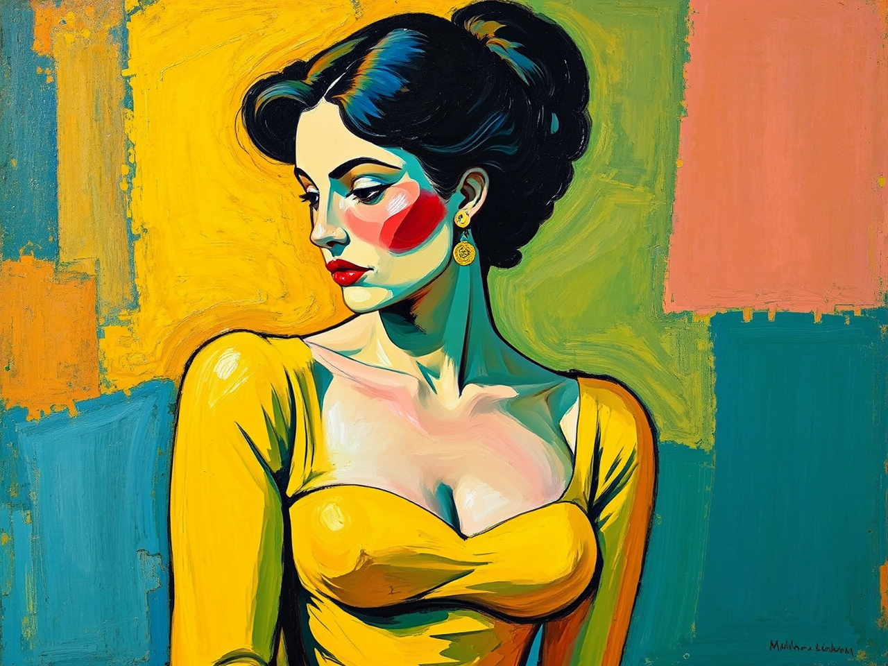 Woman in yellow dress