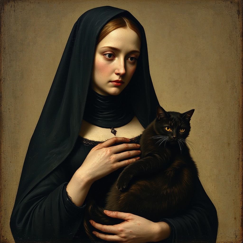 An elderly woman holds