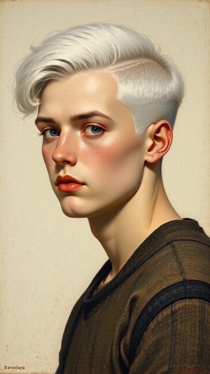 Young man with white