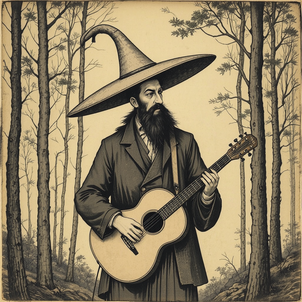 Man stands under tall