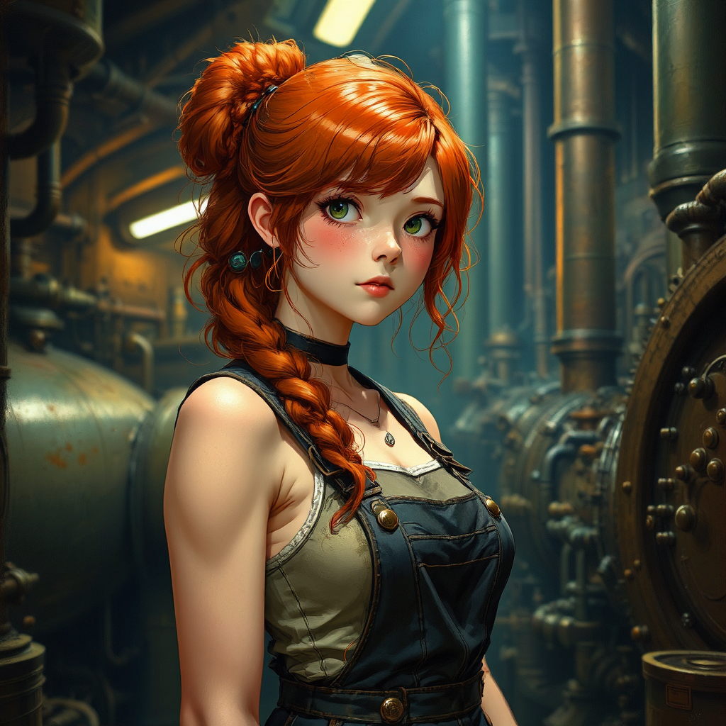 Airship engineer in boiler