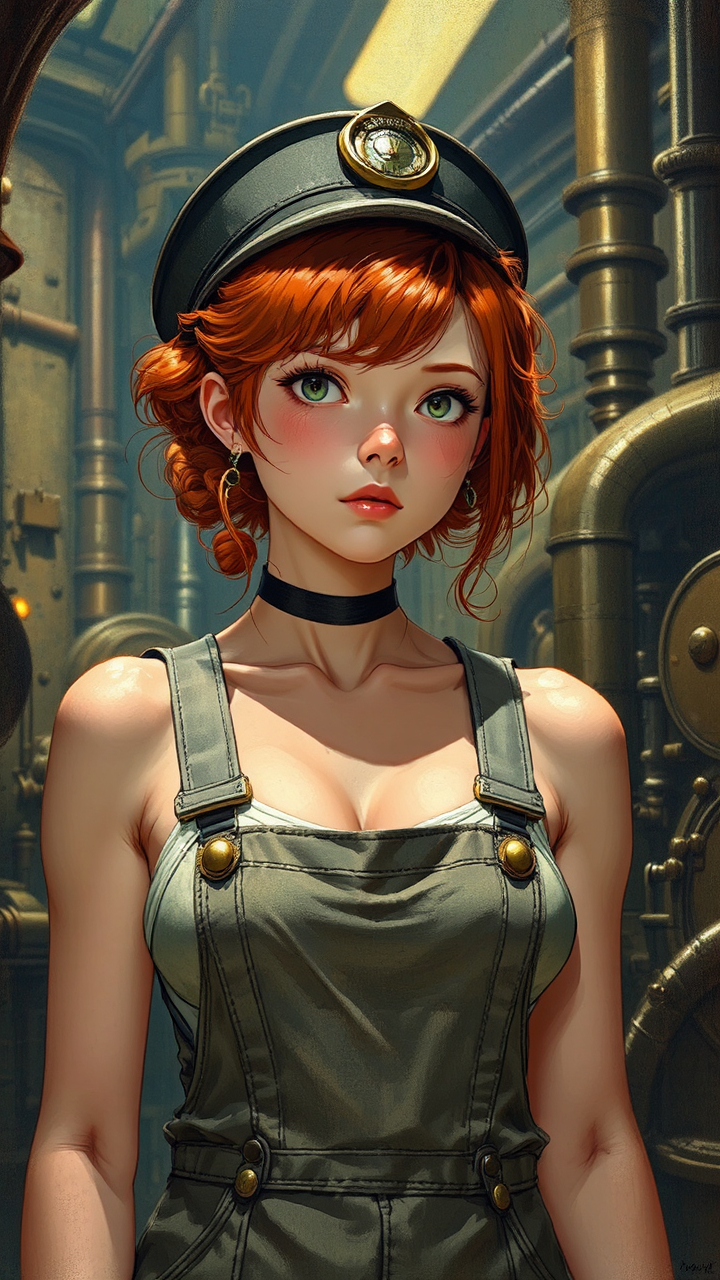 Airship engineer in boiler