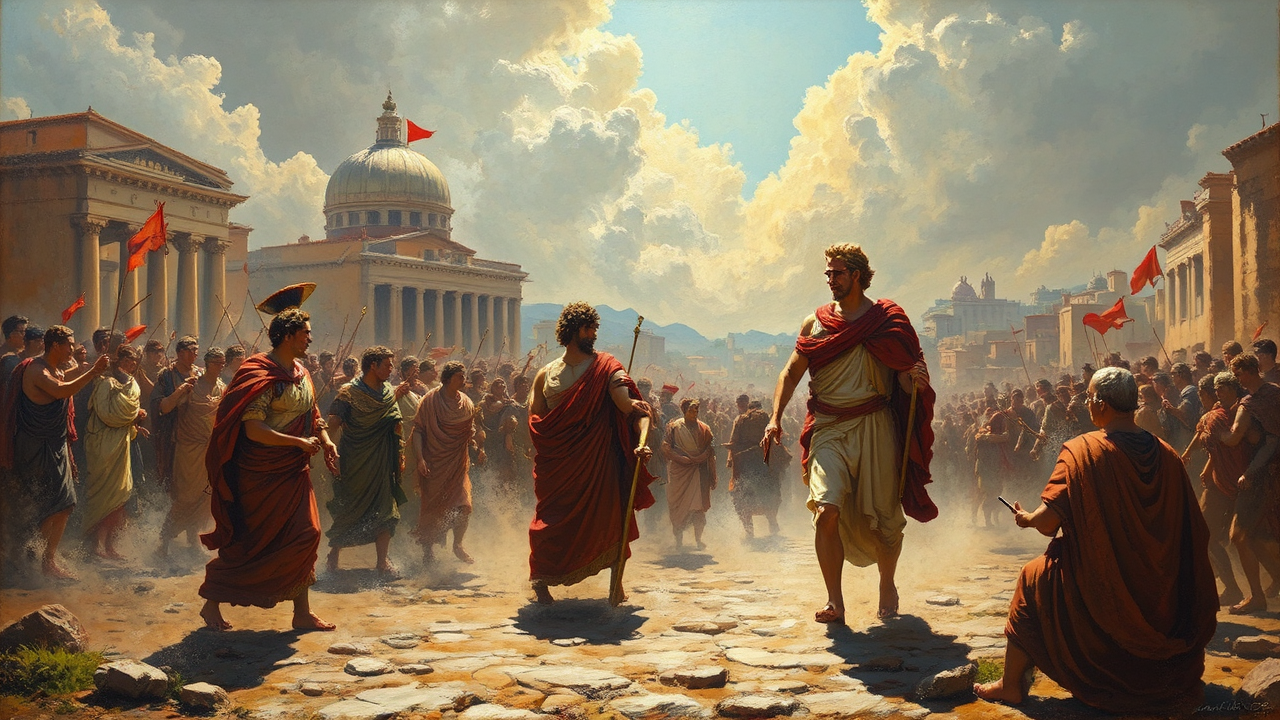 Caesar returning to Rome.