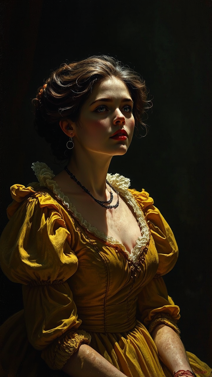 Close-up of Beatrice in