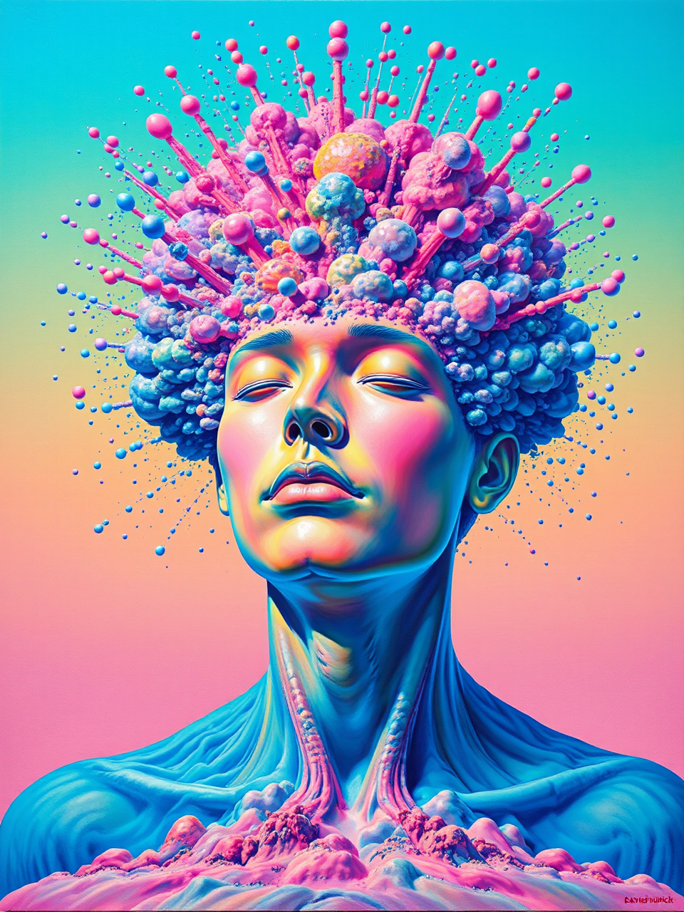 Explosion of colorful cartoon