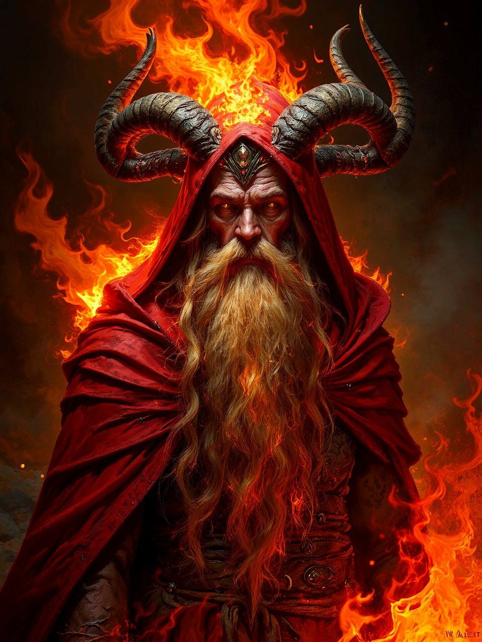 Ancient fire wizard in