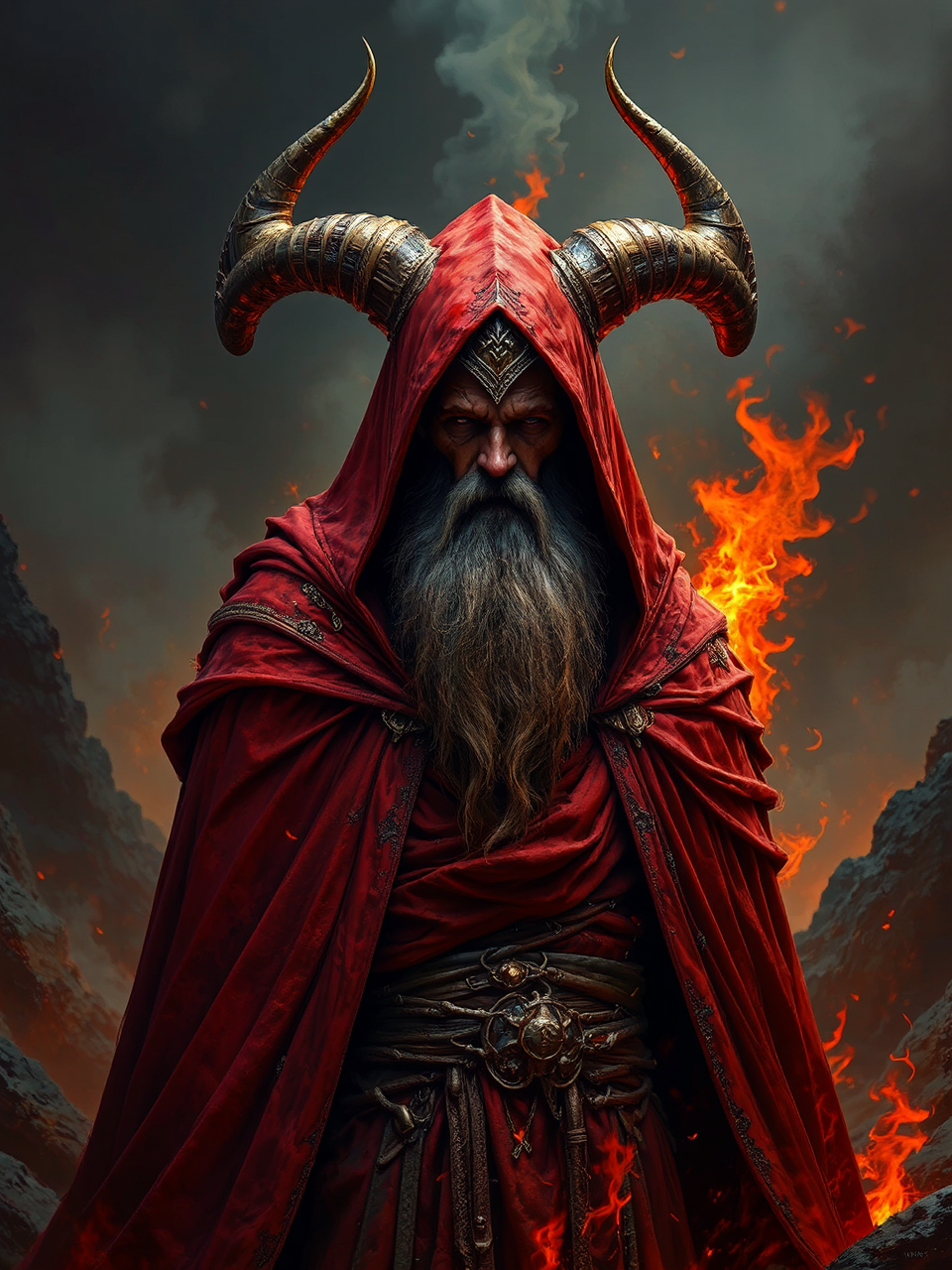 Ancient fire wizard in